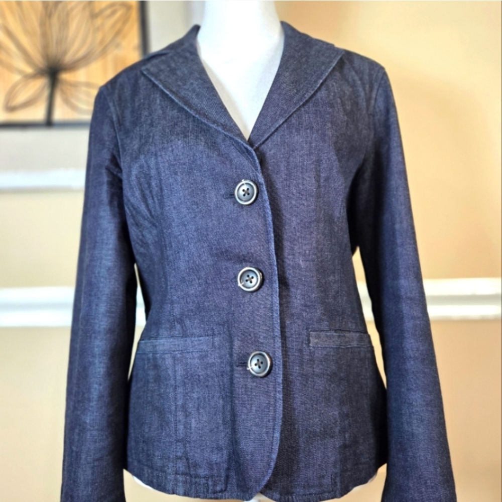 L.L. Bean Women's 6 Denim Dark Blue Blazer